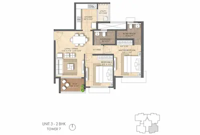 3 BHK-783 Sq.ft